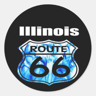 Illinois-Weg 66 Runder Aufkleber