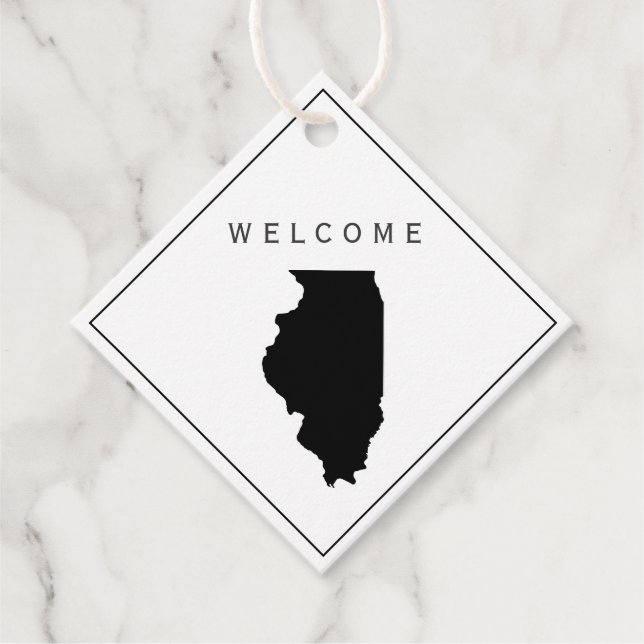 Illinois Welcome Bag Geschenkmarke für Hochzeitsta Geschenkanhänger (Vorderseite)