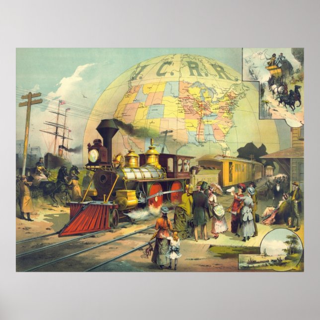 Illinois Zentralbahn 1882 Poster (Vorne)