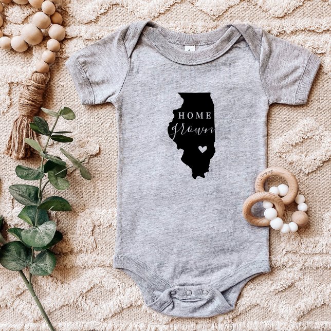 Illinois Zuhause Grown Staat T-Shirt Baby Strampler (Von Creator hochgeladen)