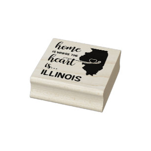 Illinois Zuhause ist das Herz Gummistempel