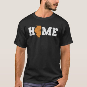 Illinois Zuhause mit Map Kontur USA T-Shirt