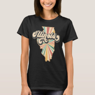 Illinois Zuhause Staat US Vintag Retro Country Pat T-Shirt