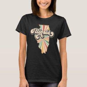 Illinois Zuhause Staat US Vintag Retro Country Pat T-Shirt