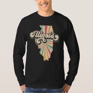 Illinois Zuhause Staat US Vintag Retro Country Pat T-Shirt