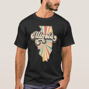 Illinois Zuhause Staat US Vintag Retro Country Pat T-Shirt