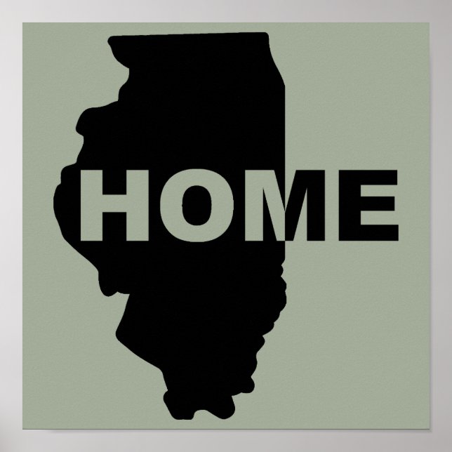 Illinois Zuhause weg vom Zuhause-Poster-Zeichen Poster (Vorne)