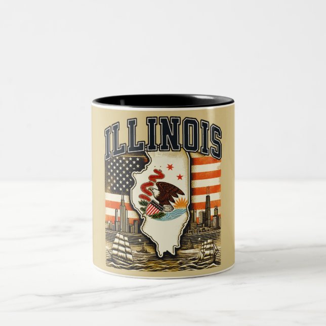 Illinois Zweifarbige Tasse (Mittel)