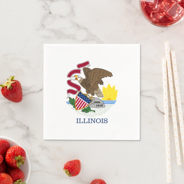 Illinoisan Flag, Flag of Illinois Serviette (Beispiel)