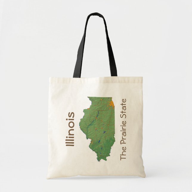 Illinoisan Map Bag Tragetasche (Vorne)