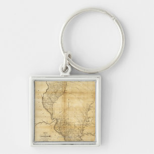 IllinoisPanoramic MapIllinois Schlüsselanhänger