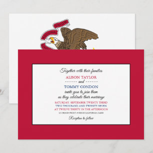 Illinoistische Flagge, Flagge von Illinois Hochzei Einladung