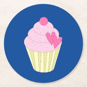 Illsima Dark Blue Runder Pappuntersetzer