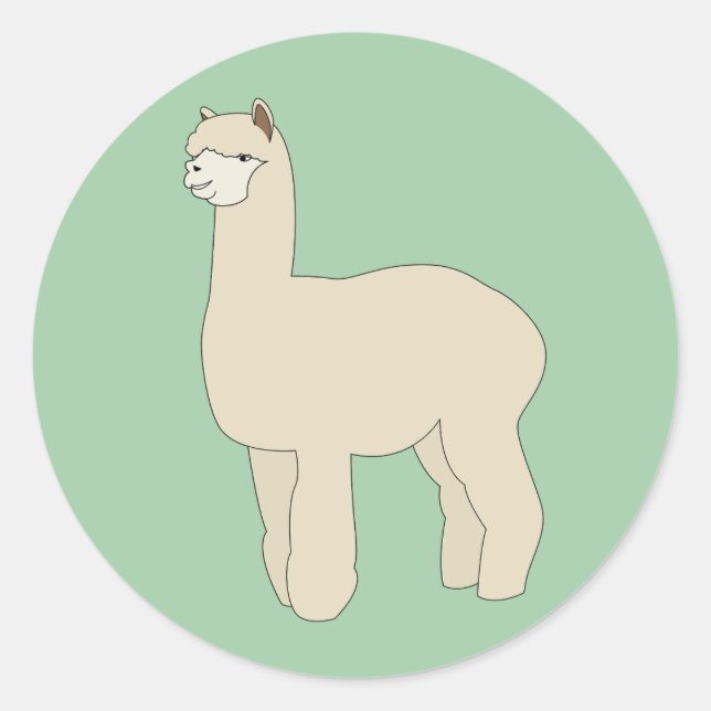 Illsima Llama Green Runder Aufkleber (Vorderseite)