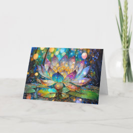Illuminated Blooming Lotus Flower Karte