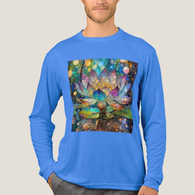 Illuminated Blooming Lotus Flower Tri-Blend Shirt (Vorderseite)