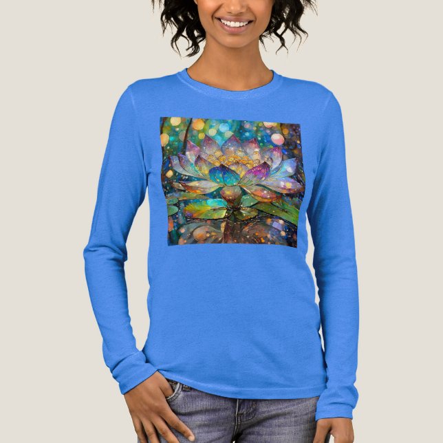 Illuminated Blooming Lotus Flower Tri-Blend Shirt (Vorderseite)