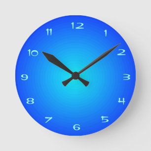 Illuminated Effect on Blue Aqua Kitchen Clocks Runde Wanduhr