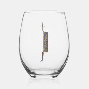 Illuminated Initial J Weinglas Ohne Stiel