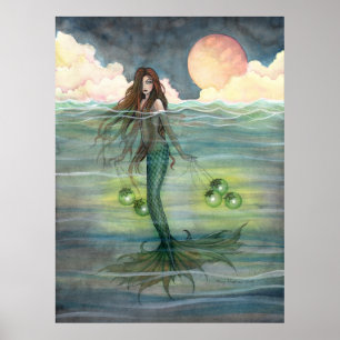 "Illuminated Sea"-Meerjungfrau Poster von Molly Ha