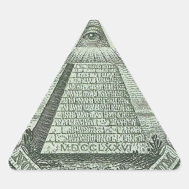 Illuminati - Alle sehen Auge Dreieckiger Aufkleber (Vorderseite)
