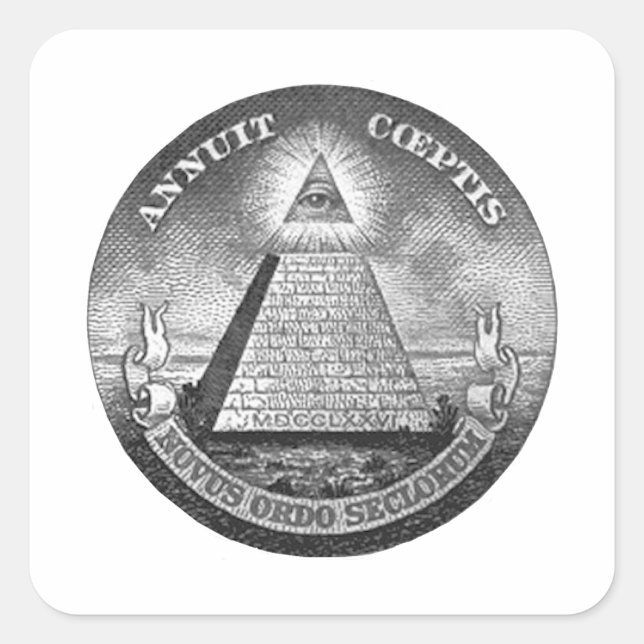 Illuminati alle sehen Auge Quadratischer Aufkleber (Vorderseite)