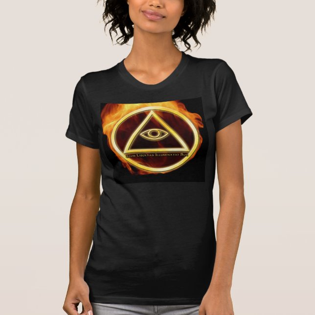 Illuminati auf Feuer T-Shirt (Vorderseite)