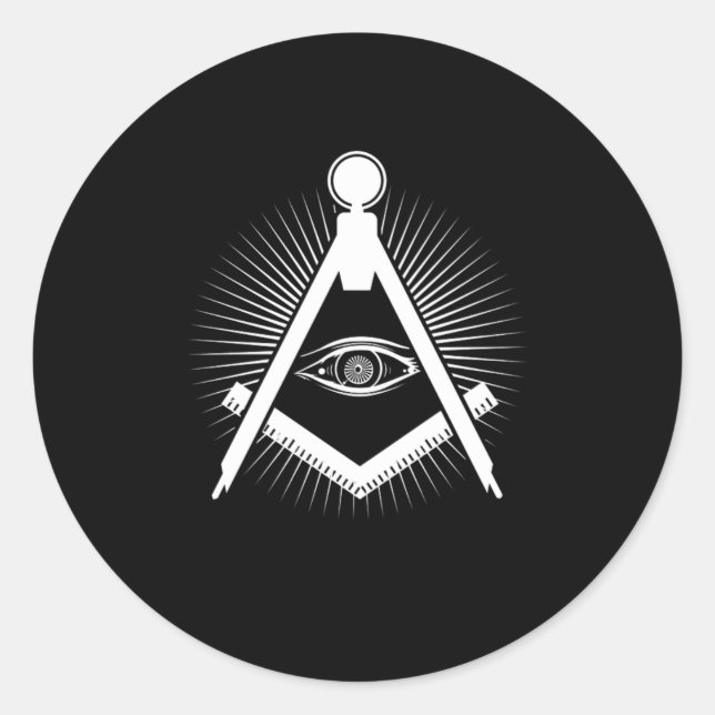 Illuminati Dreieck Verschwörung Masonic Alles sehe Runder Aufkleber (Vorderseite)