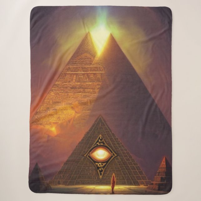 Illuminati Eye Pyramid Sherpa Blanket Sherpadecke (Vorderseite)