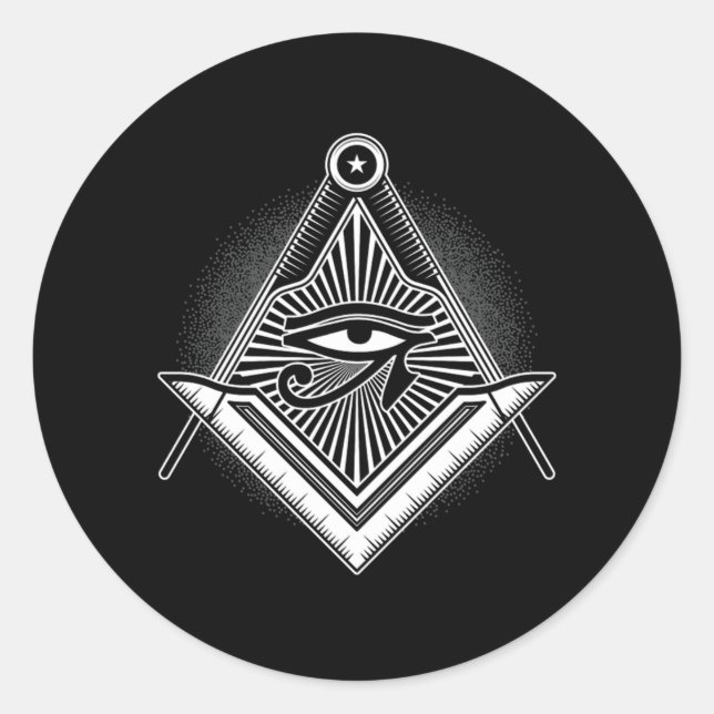 Illuminati Masonic Pyramid Dreieck Verschwörung Gi Runder Aufkleber (Vorderseite)