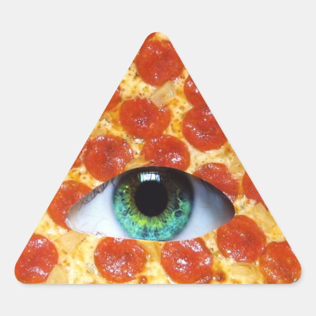 Illuminati Pizza Dreieckiger Aufkleber (Vorderseite)