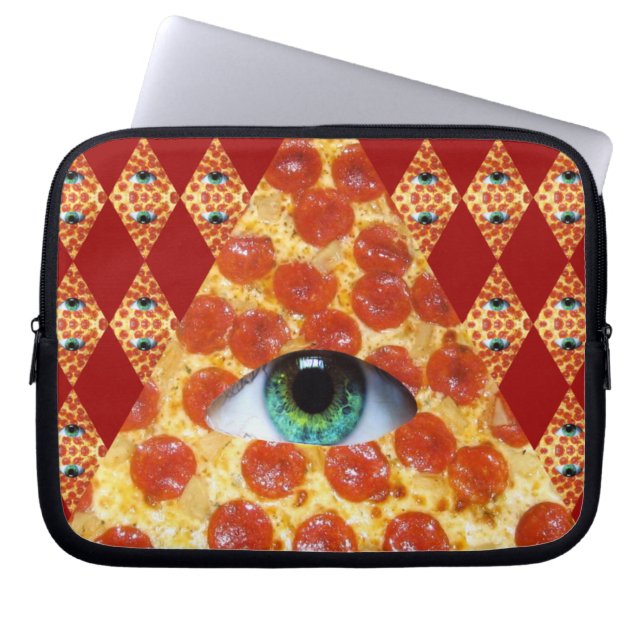 Illuminati Pizza Laptopschutzhülle (Vorderseite)