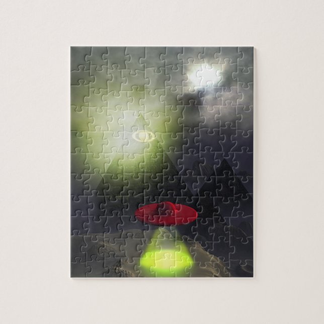 Illuminati Pyramid und UFO Puzzle (Vertikal)