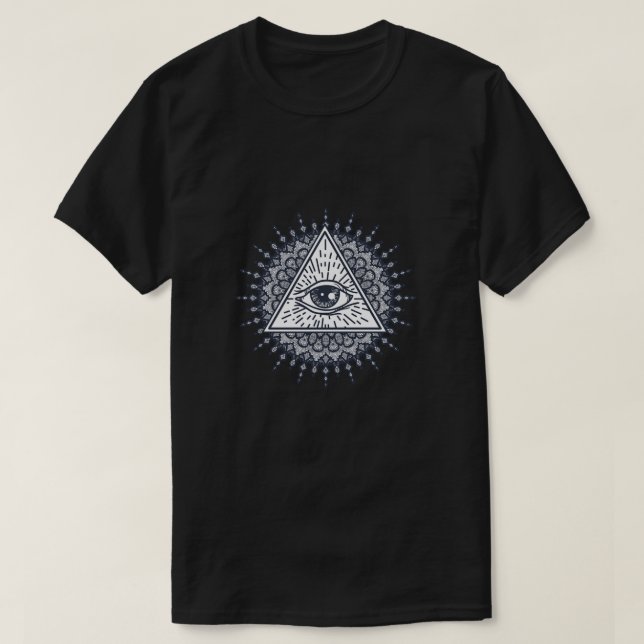 Illuminati Verschwörung Masonic Triangle Mandala G T-Shirt (Design vorne)