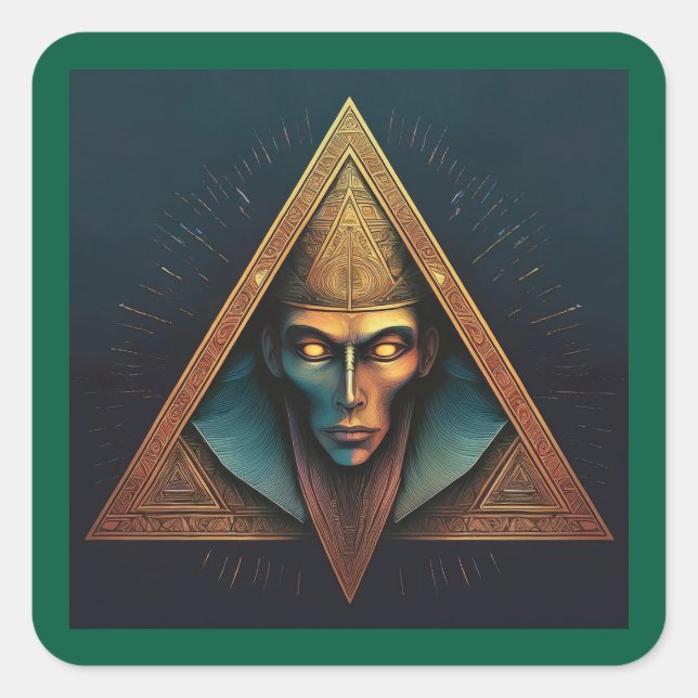 Illuminati Wall Wappen Quadratischer Aufkleber (Vorderseite)