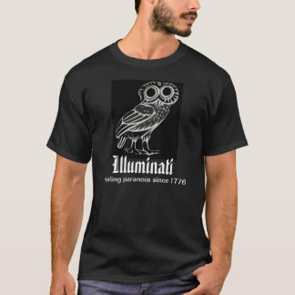 Illuminati, weiß auf Schwarzem T-Shirt