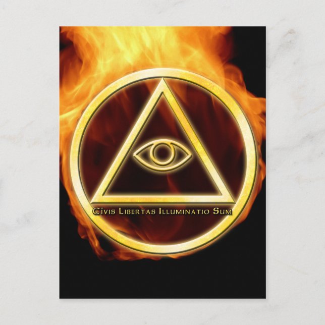Illuminati zum Feuer Postkarte (Vorderseite)