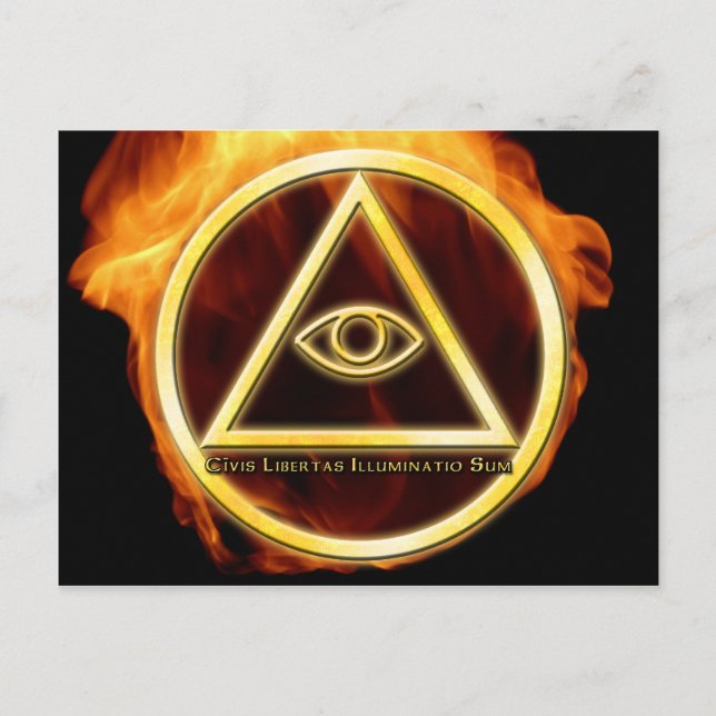 Illuminati zum Feuer Postkarte (Vorderseite)