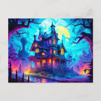 Illuminating Haunted House Postkarte