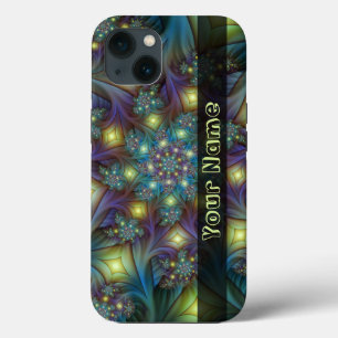 Illuminierte Abstrakt Blue Lila Fraktal Kunstname Case-Mate iPhone Hülle
