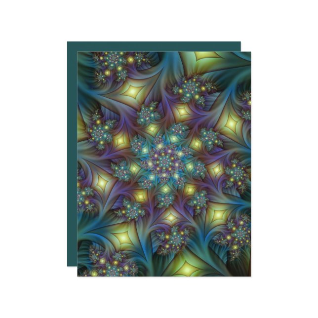 Illuminierte Abstrakte Shiny Aquamarines Lila Frak (Vorderseite/Rückseite Beispiel)