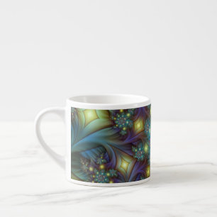 Illuminierte Abstrakte Shiny Aquamarines Lila Frak Espressotasse
