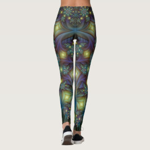 Illuminierte Abstrakte Shiny Aquamarines Lila Frak Leggings