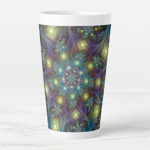 Illuminierte Abstrakte Shiny Aquamarines Lila Frak Milchtasse