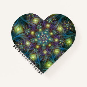 Illuminierte Abstrakte Shiny Aquamarines Lila Frak Notizbuch
