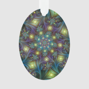 Illuminierte Abstrakte Shiny Aquamarines Lila Frak Ornament