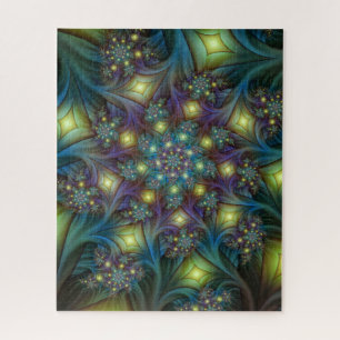 Illuminierte Abstrakte Shiny Aquamarines Lila Frak Puzzle