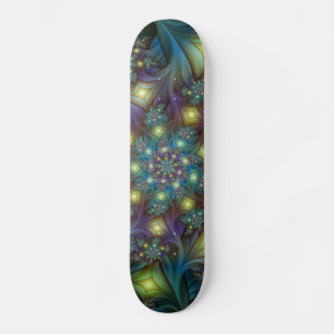 Illuminierte Abstrakte Shiny Aquamarines Lila Frak Skateboard
