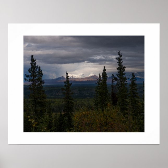 Illuminierte Berge Fotografie Poster (Vorne)