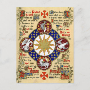 Illuminierte Handschrift die Epiphanie Postkarte